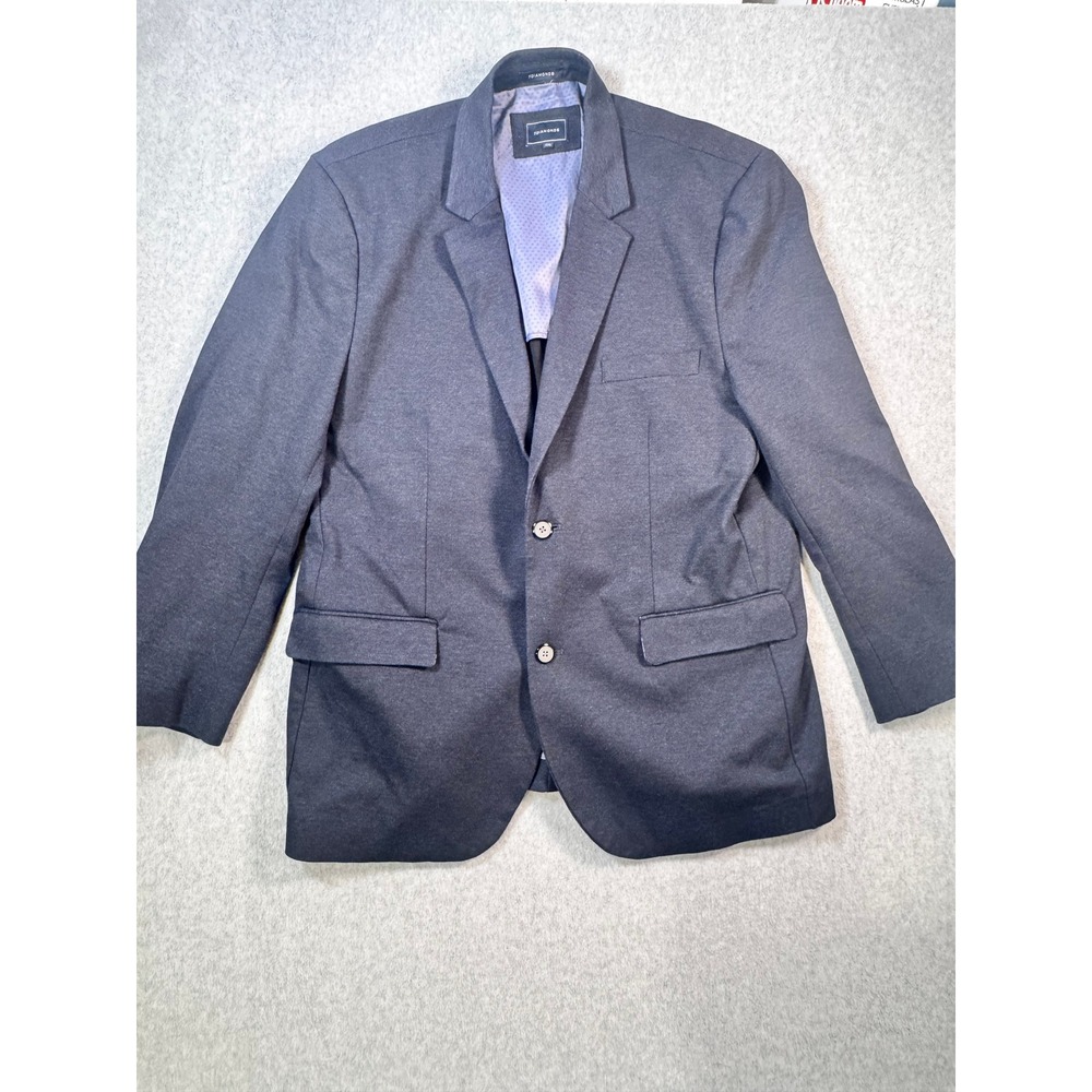 7Diamonds Mens XXL Dark Charcoal Gray Knit Two Button Blazer Jacket Double Vent